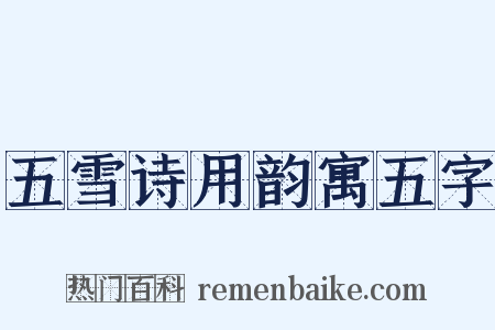 五雪诗用韵寓五字是什么意思的图片